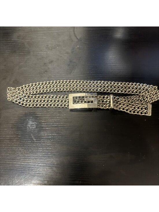 The Unbranded Brand Accessories - Vintage Chain Belt Silver Tone Multi Strand G Buckle Statement Waist Belt